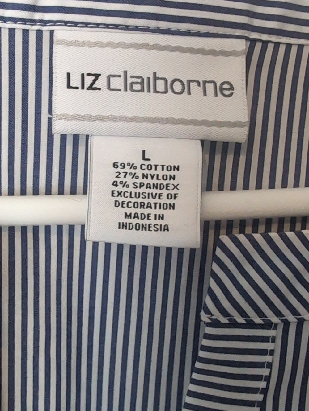Liz Clairborne Midnight Garden Collection Striped Blouse - Picture 5 of 8